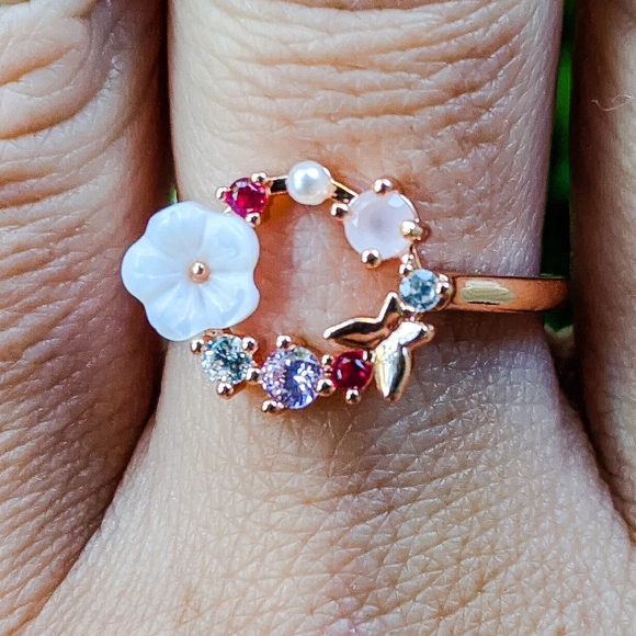 New 925 Sterling Silver & Rose Gold Stamped Ring Size 7 - Picture 4 of 6